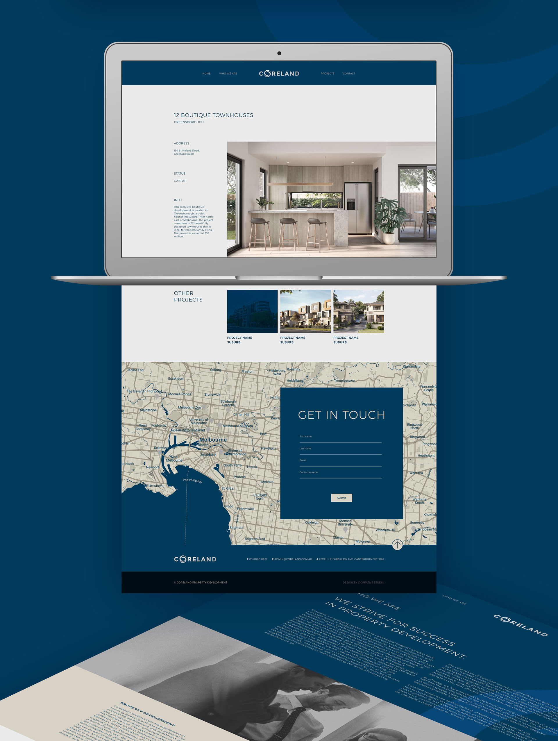 property developer webdesign by Z Creative Studio Branding & Graphic Design Melbourne